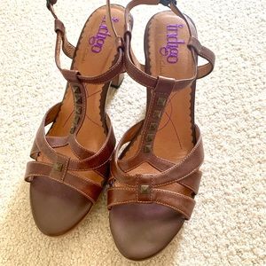 Rich Brown Sandals by Indigo by Clark’s With Studded Trim